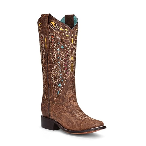🆕Corral ladies western boot unique design of a butterfly inlay Sz 7.5 - Picture 1 of 10